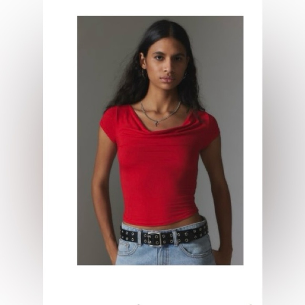 Silence +Noise Red Cowl Neck Women’s Top from Urban!